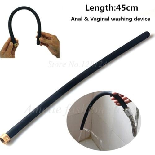Super Long 45cm Anal Douche Enema Soft Silicone Vaginal Anal Cleaner Enema Tube Sex Toys Vagina & Anal Cleaning Water Nozzle