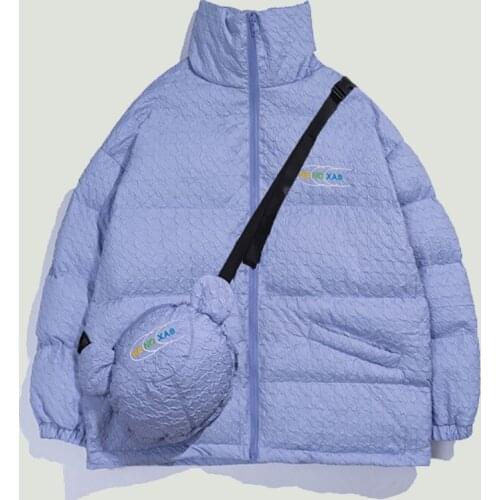 Hip Hop Thick Parkas Jacket Mens Harajuku Sunset Cloud Printed Full Zip Reflective Casual Cotton Padded Jackets Streetwear Male