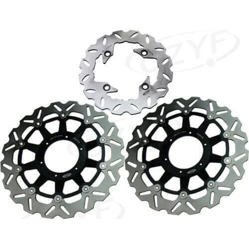 For Honda CBR929RR 2000-2001 & CBR954RR 2002-2003 Front Rear Brake Disc Rotors Set Folating Disk Black