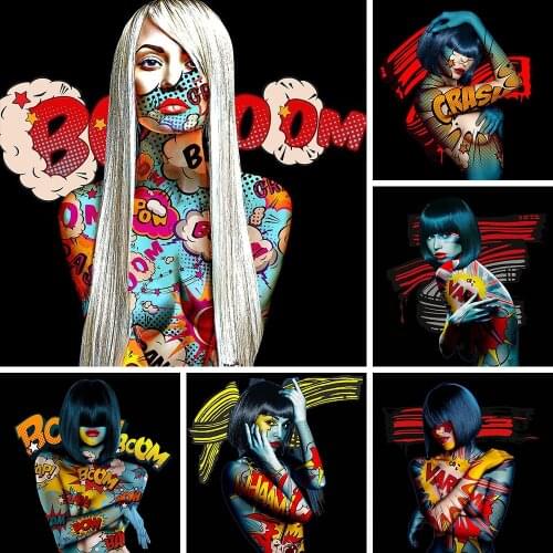 Full Square/Round Drill 5D DIY Diamond Painting Nude Girl Graffiti Pop Art Embroidery Cross Stitch Modern Home Wall Decor Gift