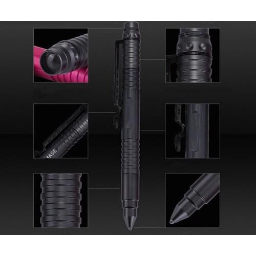 20pcs/lot 4 in 1 Portable Tactical Pen Penlight Mini LED Flashlight Car Emergency Safety Hammer For Camping Hiking