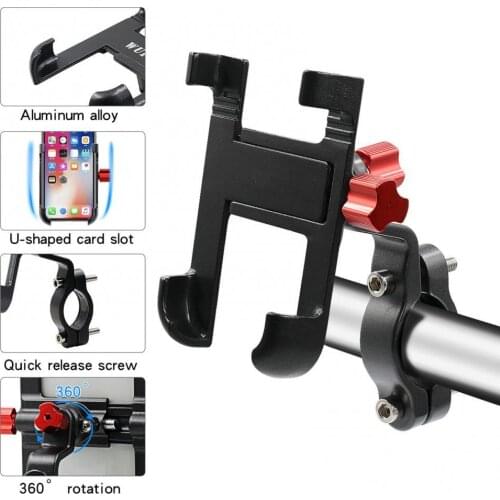 Aluminum Alloy 360 Degrees Rotatable Motorcycle Bike Adjustable Phone Bracket