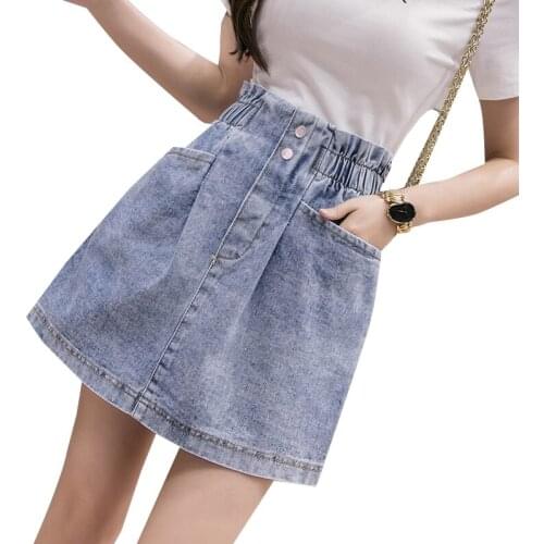 Promotional 2020 New Spring Summer Clothing Women Skirts Simple Loose Denim Skirt Women Short Skirts