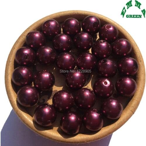 Bead with hole Pearl Beads for statement necklace Round Bead Spacer Beads 6mm to 30mm A42 Burgundy beads Acrylic Bead for Kids