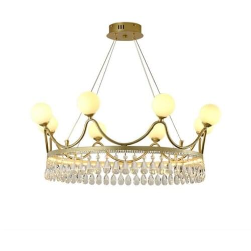 Modern Luxurious Crown Led Suspension Crystal Fashion Romantic Foyer Dining Room Wedding Pendant Lamp 60/80/100cm 2023