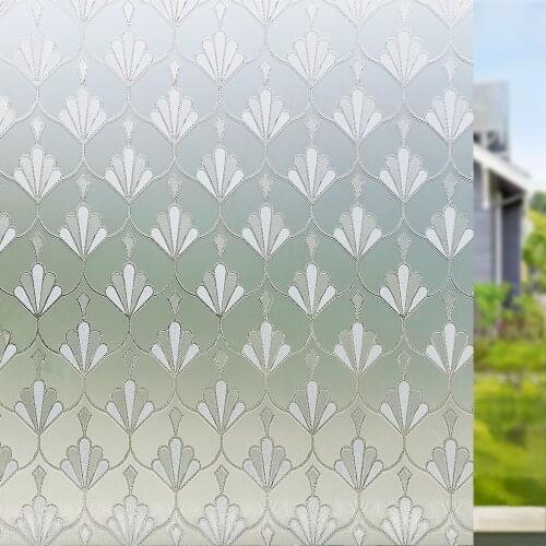 100cm Length Static Cling Glass Film PVC European Style Privacy Protection Decorative Water-Proof Frosted Stained Window Sticker
