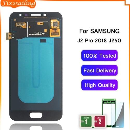 Super Amoled LCD Display For Samsung J2 Pro J250 LCD Touch Screen Digitizer Assembly For J2 Pro 2018 J250 J250M J250F
