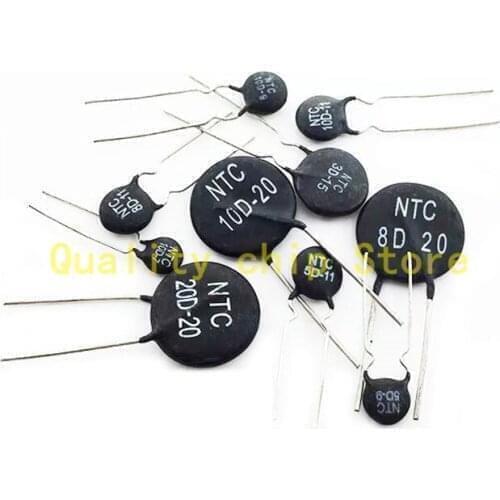 20PCS Thermal Resistor NTC 3D-9 5D-9 8D-9 10D-9 12D-9 16D-9 20D-9 22D-9 33D-9 50D-9 100D-9 120D-9