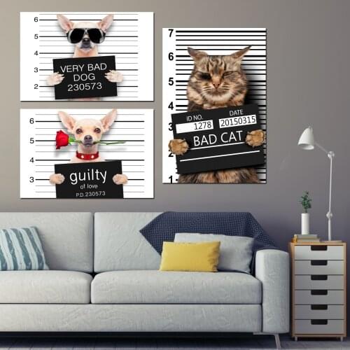 Creative Cat Dog Nordic Poster Modern Art Wall Painting Wall Picture Art Posters and Prints Scroll Canvas Painting Decoration