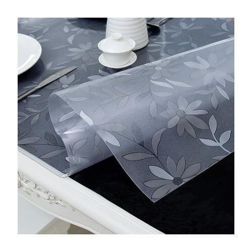 1.0mm Honeysuckle Glass Soft PVC Tablecloth Wedding Party Waterproof Home Kitchen pad Oil Tablecloth Glass Soft Cloth