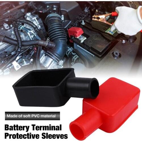 1 Pair Universal Car Battery Terminal Cap Negative Positive Terminal Covers Protector Replacement Batteries Car Accessories
