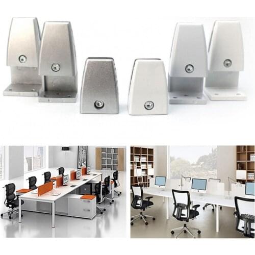 1Pc Durable Lightweight Aluminum Alloy Desk Screen Clip Hardware Furniture Glass Baffle Fixing Clamp Easy Installation Wholesale