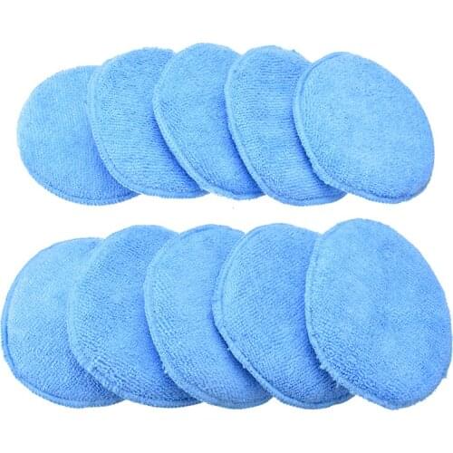 10pcs Car Auto Microfiber Polishing Pads Wax Applicator Foam Sponge Cleaning Pads Tool Accessories