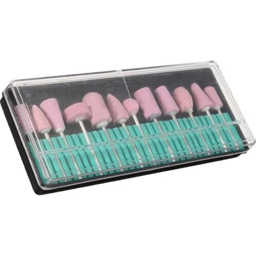 12Pcs/Set Professional Polishing Grinding Head Tools Nail Art Ceramic Drill Bits