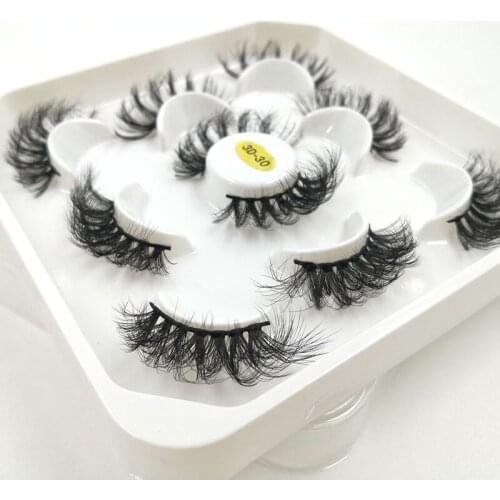 2/5Pairs 25 mm 3d Mink Lashes Bulk Faux with Custom Box Wispy Natural Mink Lashes Pack Short Wholesales Natural False Eyelashes