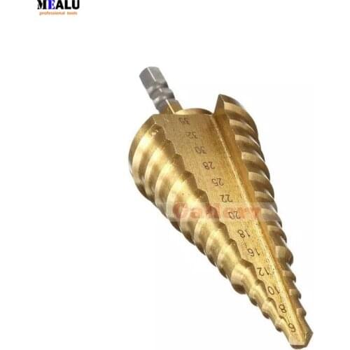 3 Pcs Lot 6-35mm Titanium Coated Step Cone Drill Bit Hss 13 Hex Shank 6