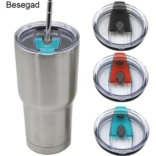 Behogar Besegad 3pcs Spill Proof Splash Resistant Straw Friendly Replacement Tumbler Lids Covers for Yeti 30oz Cups