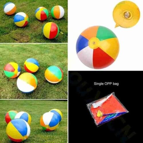 6 Color Beach Ball Toy Colorful Inflatable Pvc Play Water Polo Leak-proof Air Nozzle Inflatable Beach Ball Swimming Pool Toy
