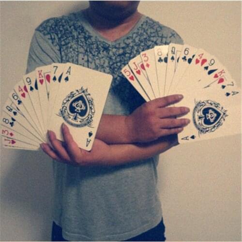 Quick Out Card Fan Both Hands Magic Tricks Small To Big Card Fan Magic Props Stage Magic Prop Street Bar Magic Classic Toys