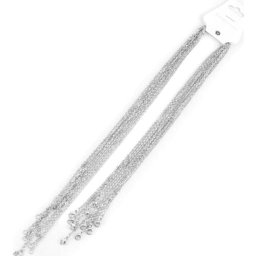 100% Stainless Steel Chain Necklace 2mm/1.5mm Width Silver Color Link Chain Bulk Stainless Steel Jewelry Wholesale 10PCS