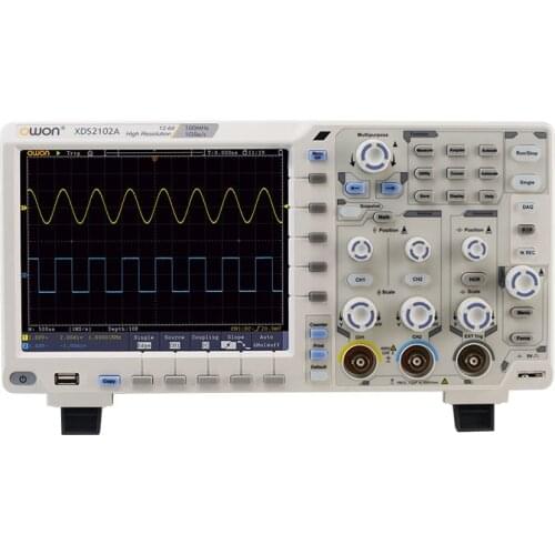 Owon XDS2102A Digital Oscilloscope LCD Display 2 Channels 100Mhz Bandwidth 12 Bites High Resolution USB Oscilloscopes