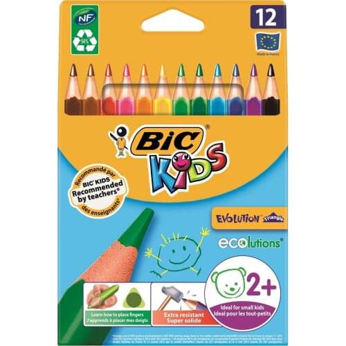Bic Kids Evolution Jumbo Triangle Color Pencil 12 Colors