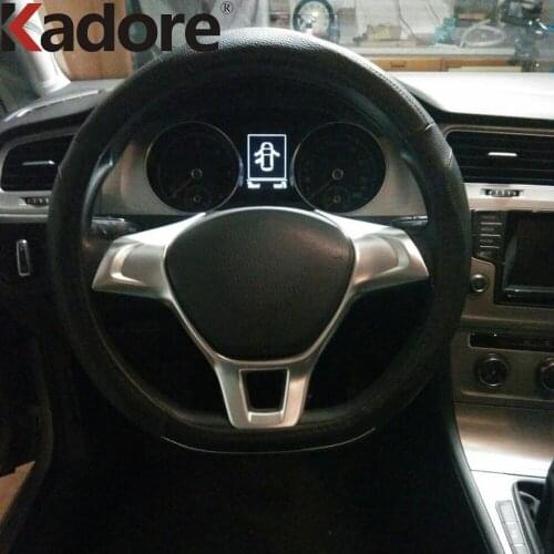 For Volkswagen Variant 2014 2015 2016 2017 2018 2019 2020 Carbon Fiber Car Interior Steering Wheel Panel Cover Trim Accessories