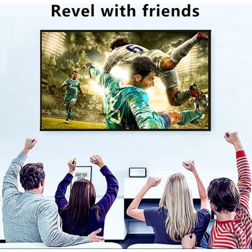 16:9 Projector Screen Metal Anti Light Curtain Reflective Fabric Cloth For YG300 XGIMI HALO Projector 60 84 100 120 130 Inches