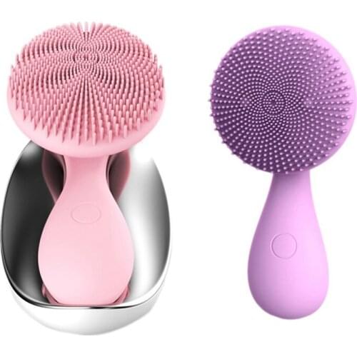 Electric Facial Cleansing Brush Skin Washing Massager USB Silicone Cleansing Brush
