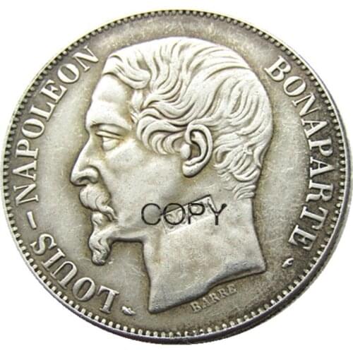 France 5 Francs 1852A 1852B Silver Plated Copy Coin