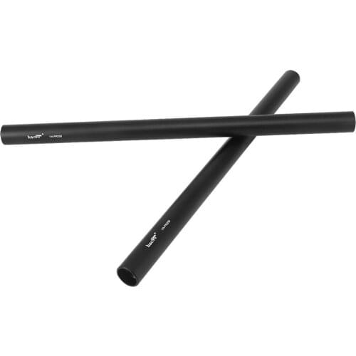 Haoge VA-PR25B 25cm (9.8 Inch) Long Aluminum Alloy Rod 15mm Rods with M12 Thread for Camera Rail Support System Black