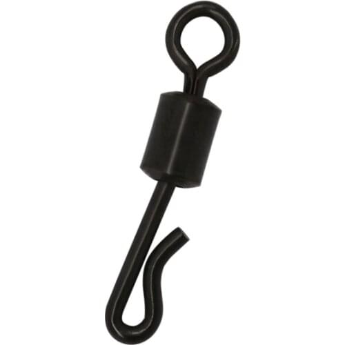 HXY 50PCS SIZE(4# 5# 7#) Q-Shaped Matt Black Color For Carp Fishing Quick Change Swivel Fishing Terminal Tackle Accessory