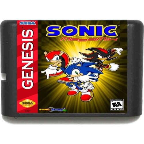Sonic MegaMix 16 Bit MD Game Card For Sega Mega Drive For Genesis