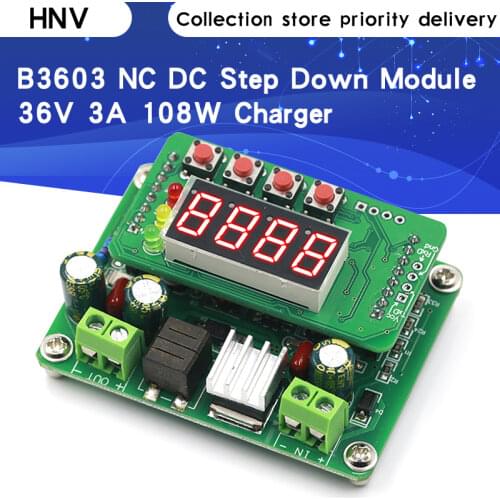 B3603 NC DC Power Supply Adjustable Step Down Module Voltage Ammeter 36V 3A 108W Charger