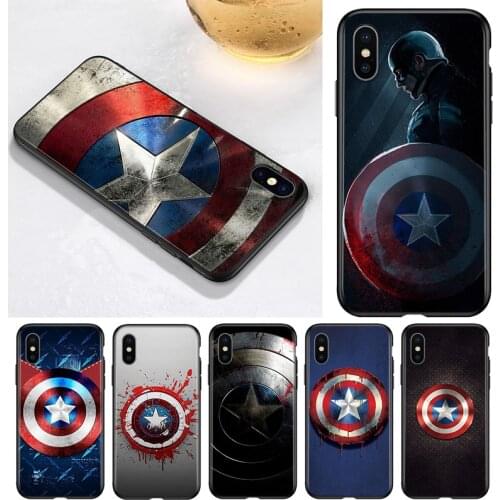 Marvel Captain America Shield For Apple iPhone 12 11 Pro Max mini XS Max XR X 8 7 6 6S Plus 5S SE 2020 Soft Phone Case