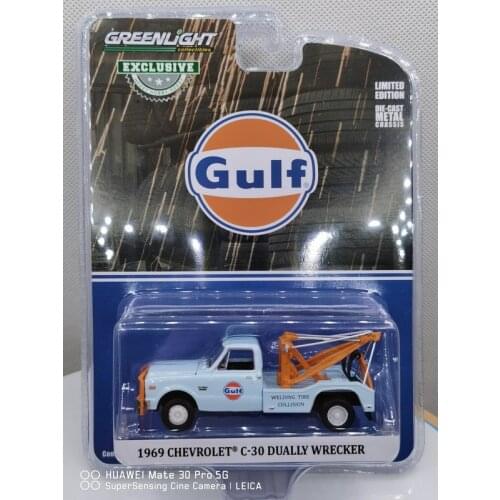 NEW GREENLIGHT 1:64 1969 Chevrolet C-30 dually wrecker GULF Collection Metal Diecast Model Car Toys Gifts