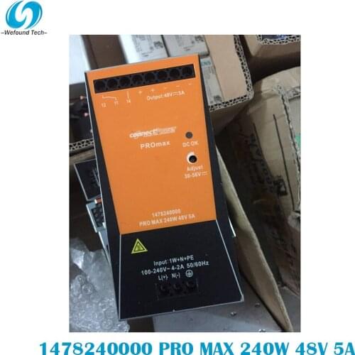 Original Weidmüller 1478240000 PRO MAX 240W 48V 5A Rail Switching Power Supply Single Phase, 100% Tested BeforeShipment