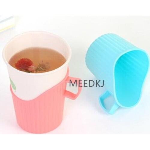Plastic Disposable Paper Cup Holder Anti-scalding Insulation Cup Set Kitchen Accessories Home Decoration Accessories