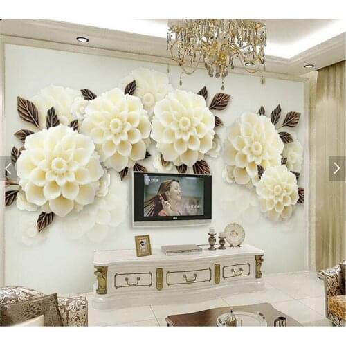 Custom 3D wallpaper flower, champagne flower murals for living room bedroom sofa backdrop home decor wallpaper