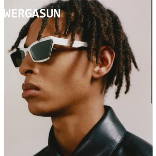 WERGASUN Rectangle Vintage Sunglasses Women Retro Punk Sun Glass Men Steampunk Cat Eye Eyeglasses Eyewear