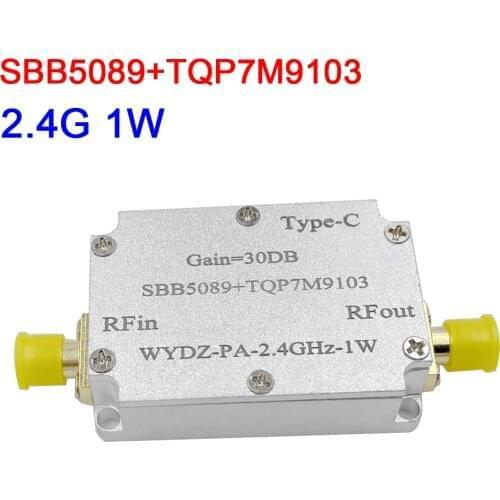 SBB5089 + TQP7M9103 2.4GHz 1W 30dBm Microwave High Linear RF Power amplifier FOR 2.4G wifi Jammer Ham Radio AMP TYPE-C