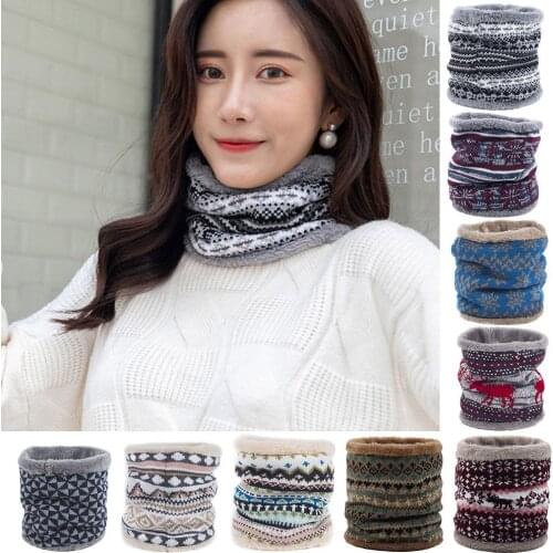 Wool Scarf Knitting Bike Neck Gaiter Warmer Soft Women Winter Soft Breathable Wrap Ring Thick Warm Knitting Scarf Neckerchief
