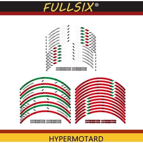 High quality motorcycle front&Rear Edge Outer Rim Sticker 17inch Wheel Reflective waterproof FIT all DUCATI HYPERMOTARD 939 796