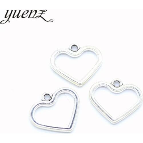 YuenZ 10pcs Antique Silver Plated Heart Handmade Charms Pendant:DIY for bracelet necklace 19*17mm A115