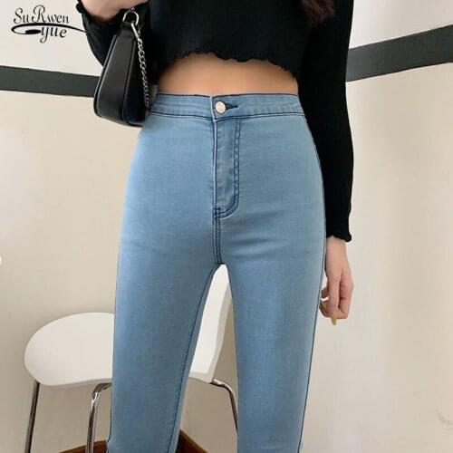 Streetwear High Waist Womens Fashion Jeans Female Jean Denim Skinny Mom Jeans Plus Size Girls Women Pencil Pants Trousers 14735