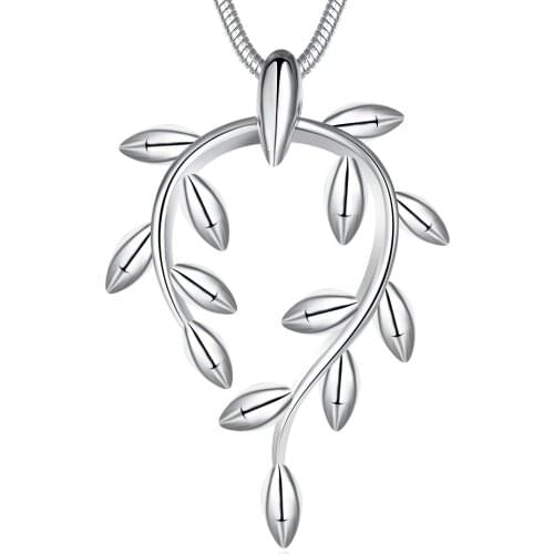 Latest Fashion Leaf Pendant Necklace Authentic 925 Sterling Silver High Class Fine Jewelry For Woman Gift Factory Price