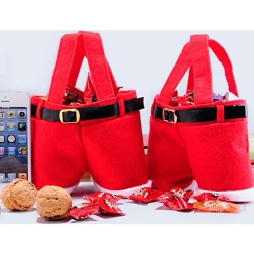 1 pc Candy Bag Christmas Candy Gift Bag Containers Decorations Holders Clothes Kitchen Decoration For New Year Xmas Dinner Party