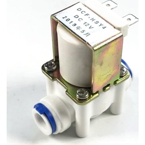 1PC For RO Filtration Machine Pipeline Water Dispenser solenoid valve quick push in connect 3/8" water Straight-through valve