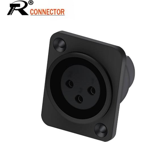 100pcs/lot XLR Jack Socket 3 Pin Female XLR Panel Mount Chassis High Quality Plastic XLR Wire Connector Wholesales