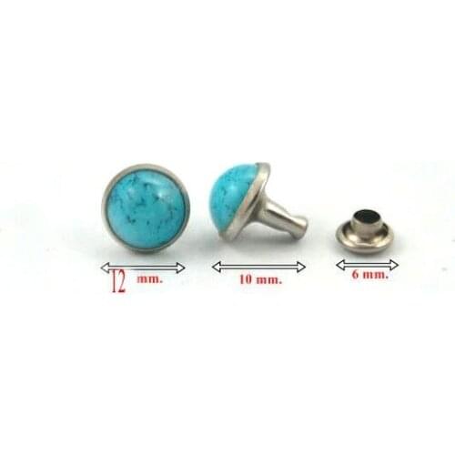 1000 sets. Blue Turquoise Rivets Studs Decorations Findings 12 mm
